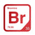 Bromine periodic table Elemental Tile in Red