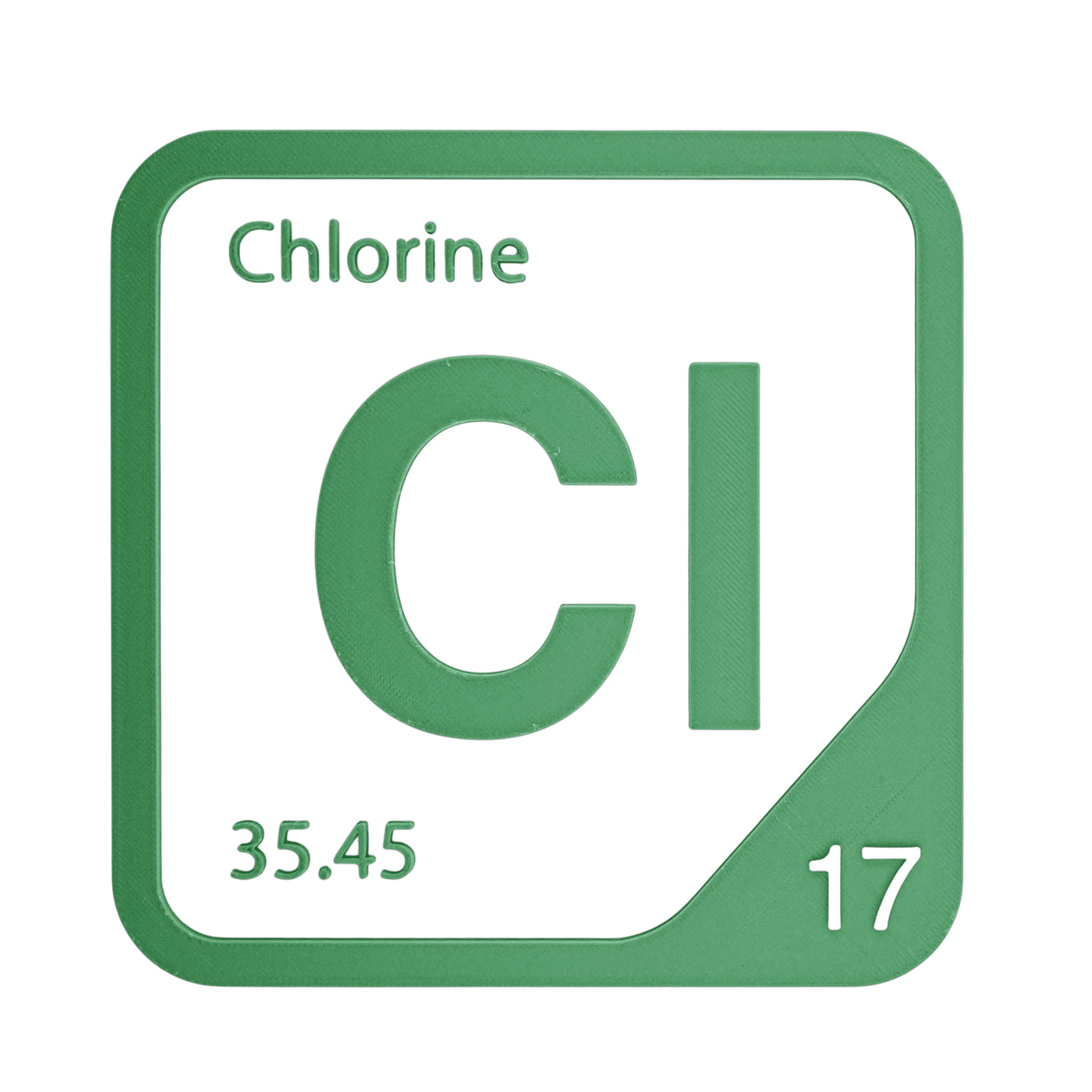 Chlorine periodic table Elemental Tile in Green