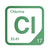 Chlorine periodic table Elemental Tile in Green