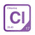 Chlorine periodic table Elemental Tile in Purple
