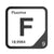 Fluorine periodic table Elemental Tile in Black