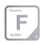 Fluorine periodic table Elemental Tile in Gray