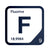 Fluorine periodic table Elemental Tile in Navy Blue