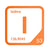 Iodine periodic table Elemental Tile in Orange
