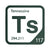 Tennessine periodic table Elemental Tile in Forest Green