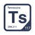 Tennessine periodic table Elemental Tile in Navy Blue