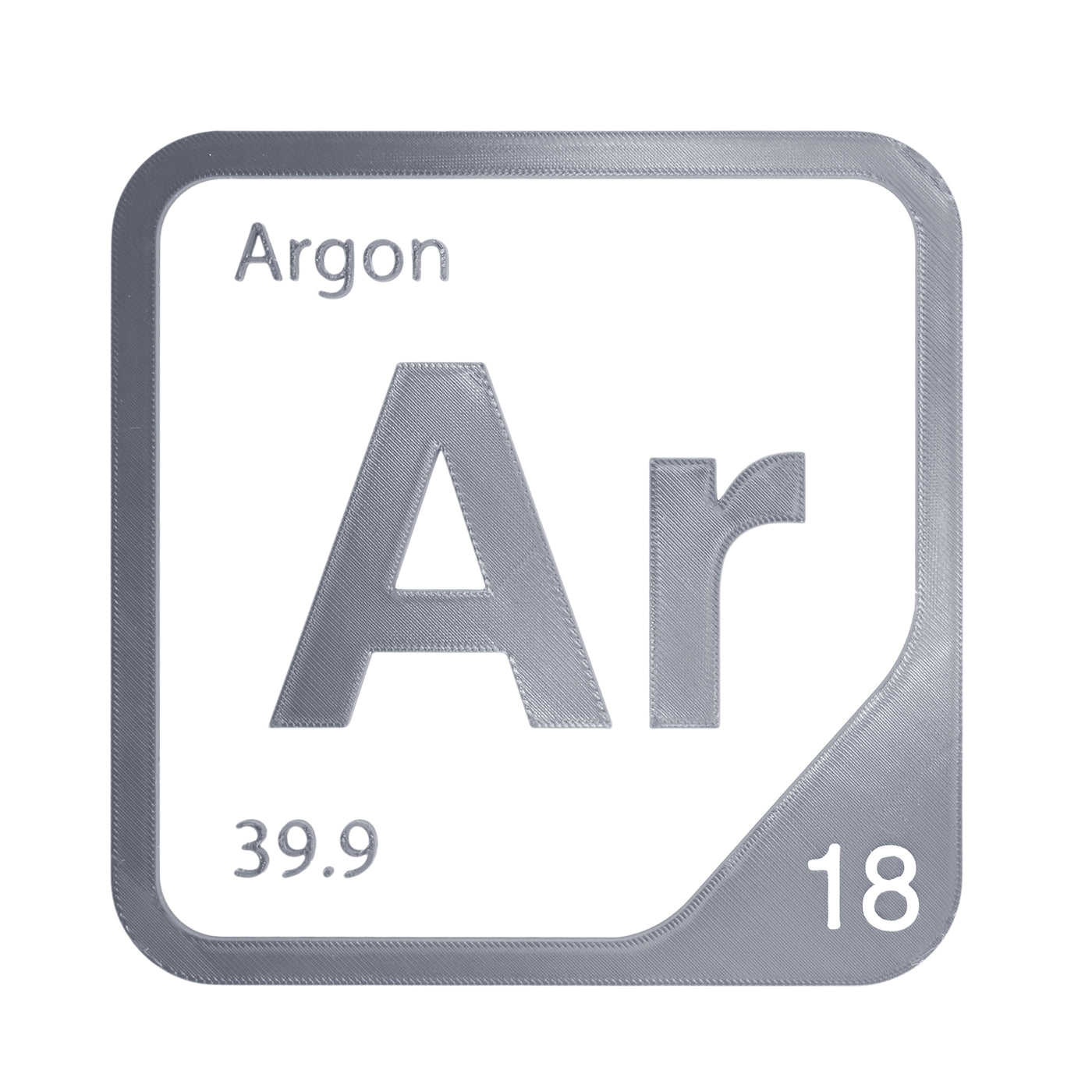 Argon periodic table Elemental Tile in Gray