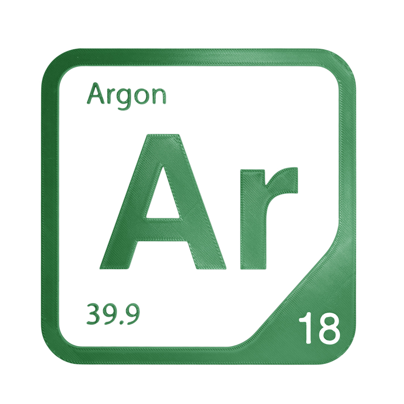 Argon periodic table Elemental Tile in Green