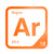 Argon periodic table Elemental Tile in Orange
