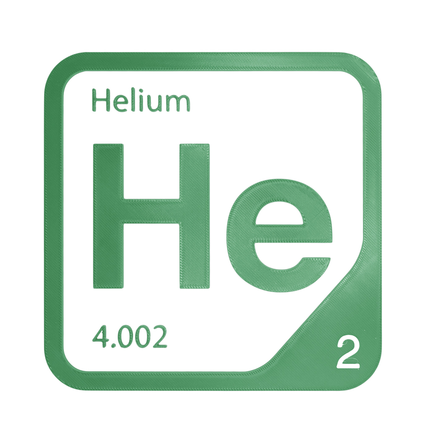 Helium periodic table Elemental Tile in Green