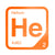 Helium periodic table Elemental Tile in Orange