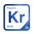 Krypton periodic table Elemental Tile in Blue