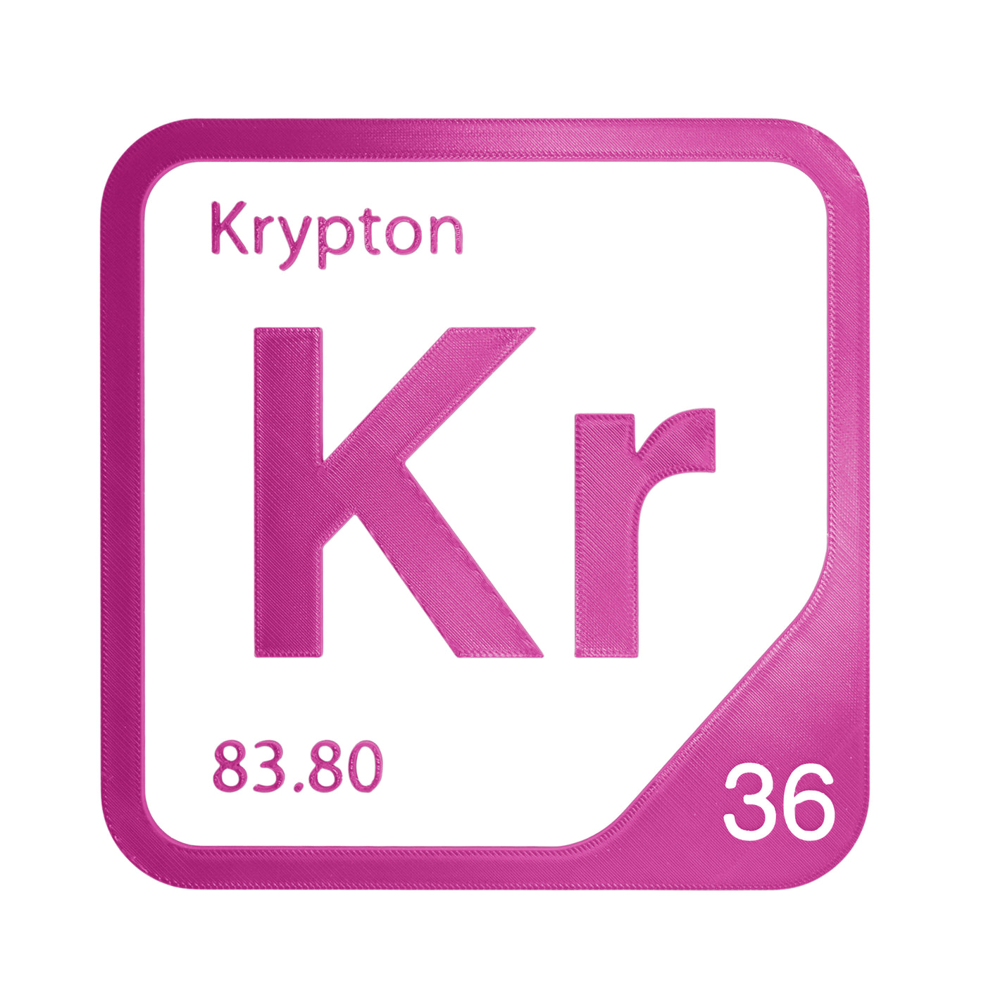 Krypton periodic table Elemental Tile in Magenta