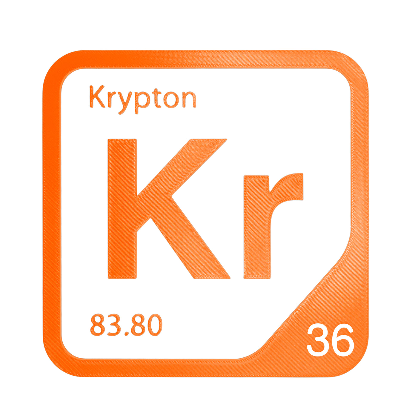 Krypton periodic table Elemental Tile in Orange