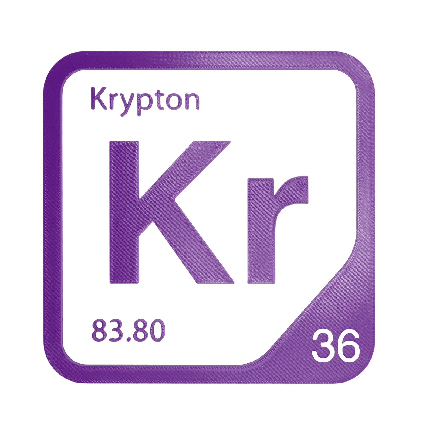 Krypton periodic table Elemental Tile in Purple