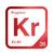 Krypton periodic table Elemental Tile in Red