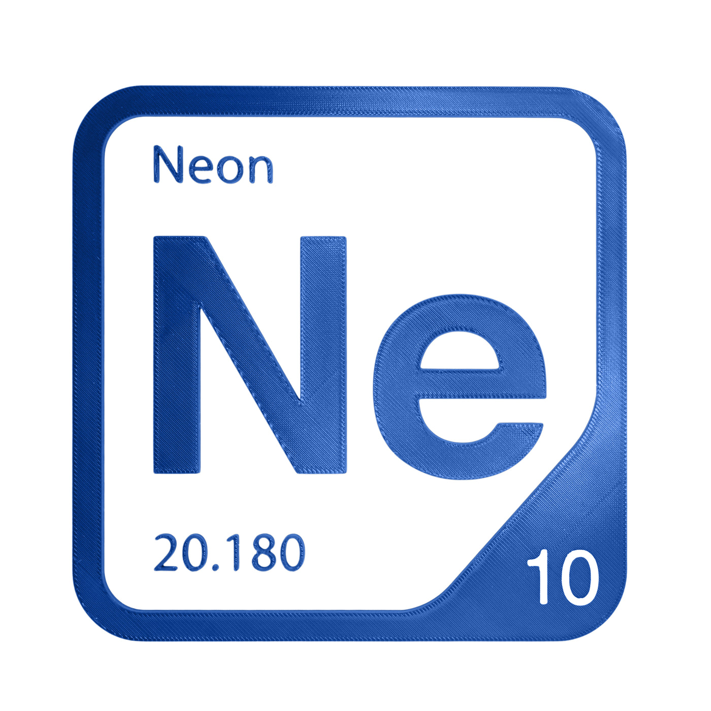 Neon periodic table Elemental Tile in Blue