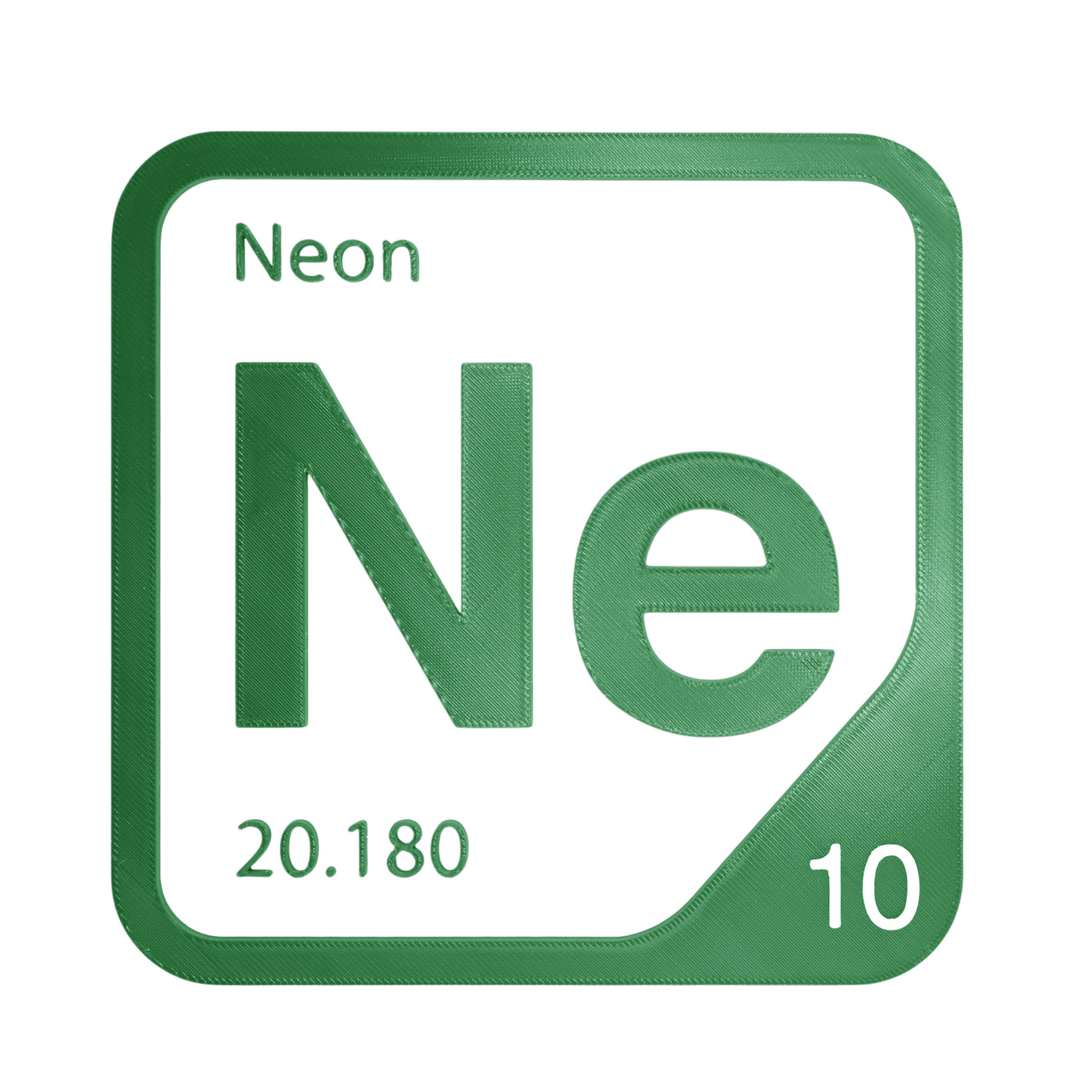 Neon periodic table Elemental Tile in Green