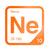 Neon periodic table Elemental Tile in Orange