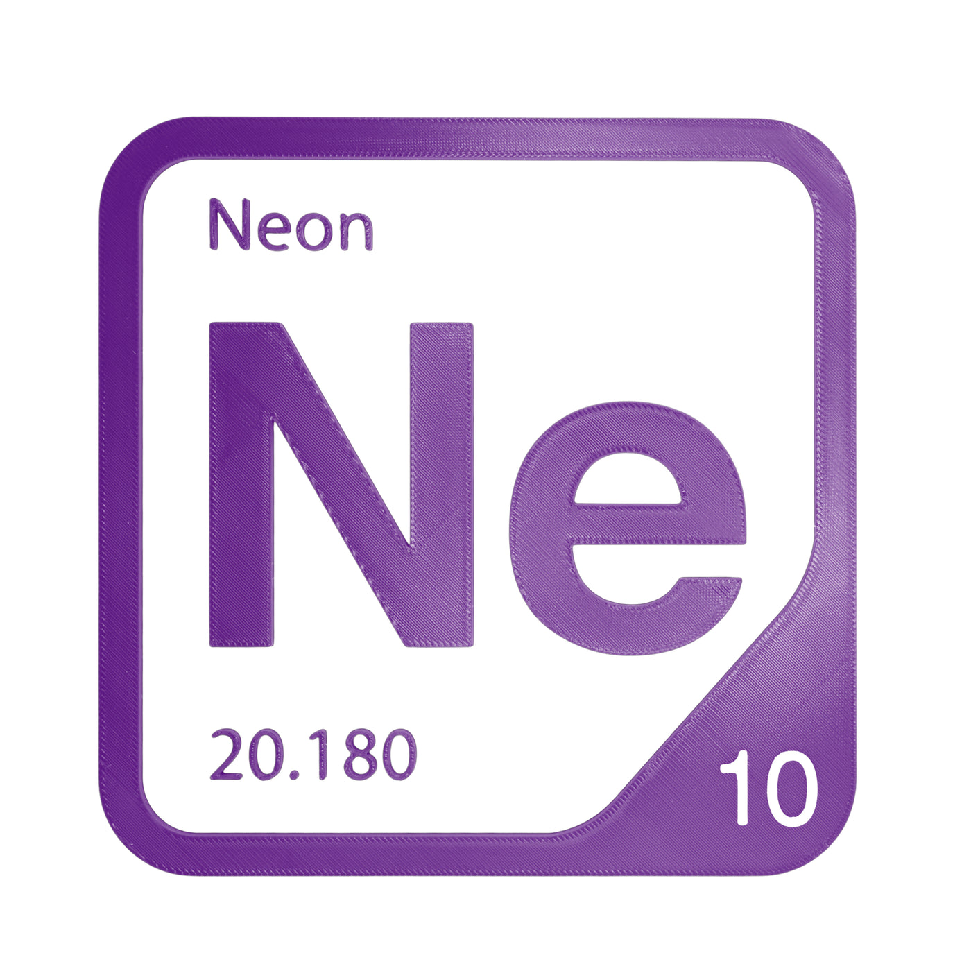 Neon periodic table Elemental Tile in Purple