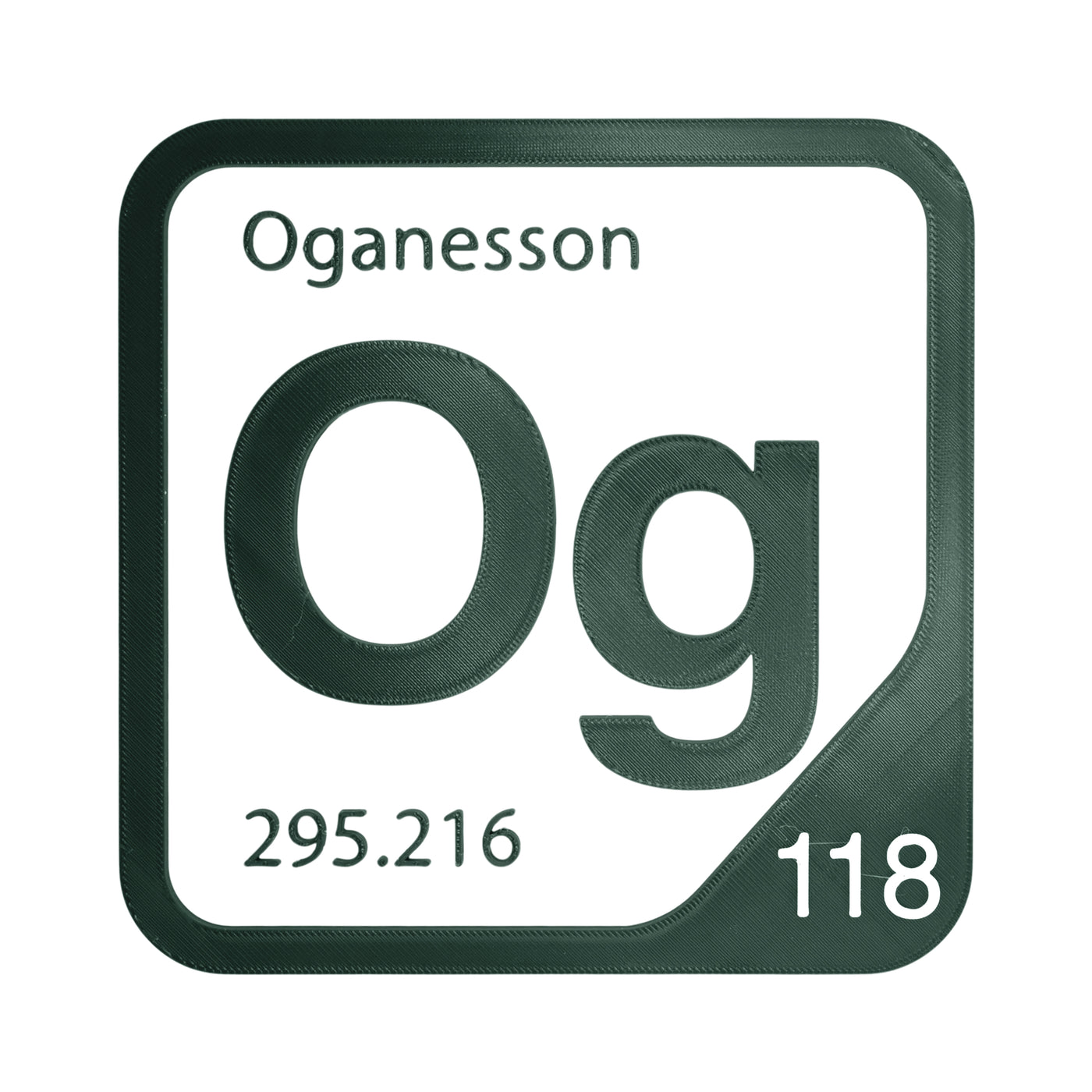 Oganesson periodic table Elemental Tile in Forest Green