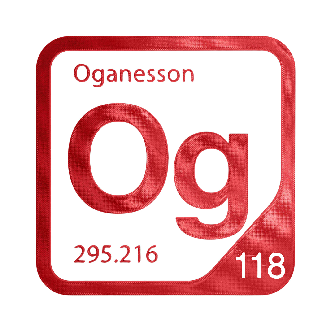 Oganesson periodic table Elemental Tile in Red