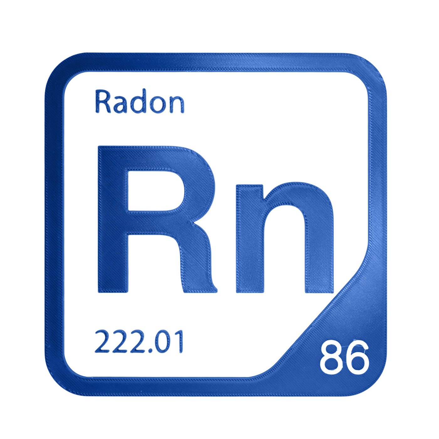Radon periodic table Elemental Tile in Blue