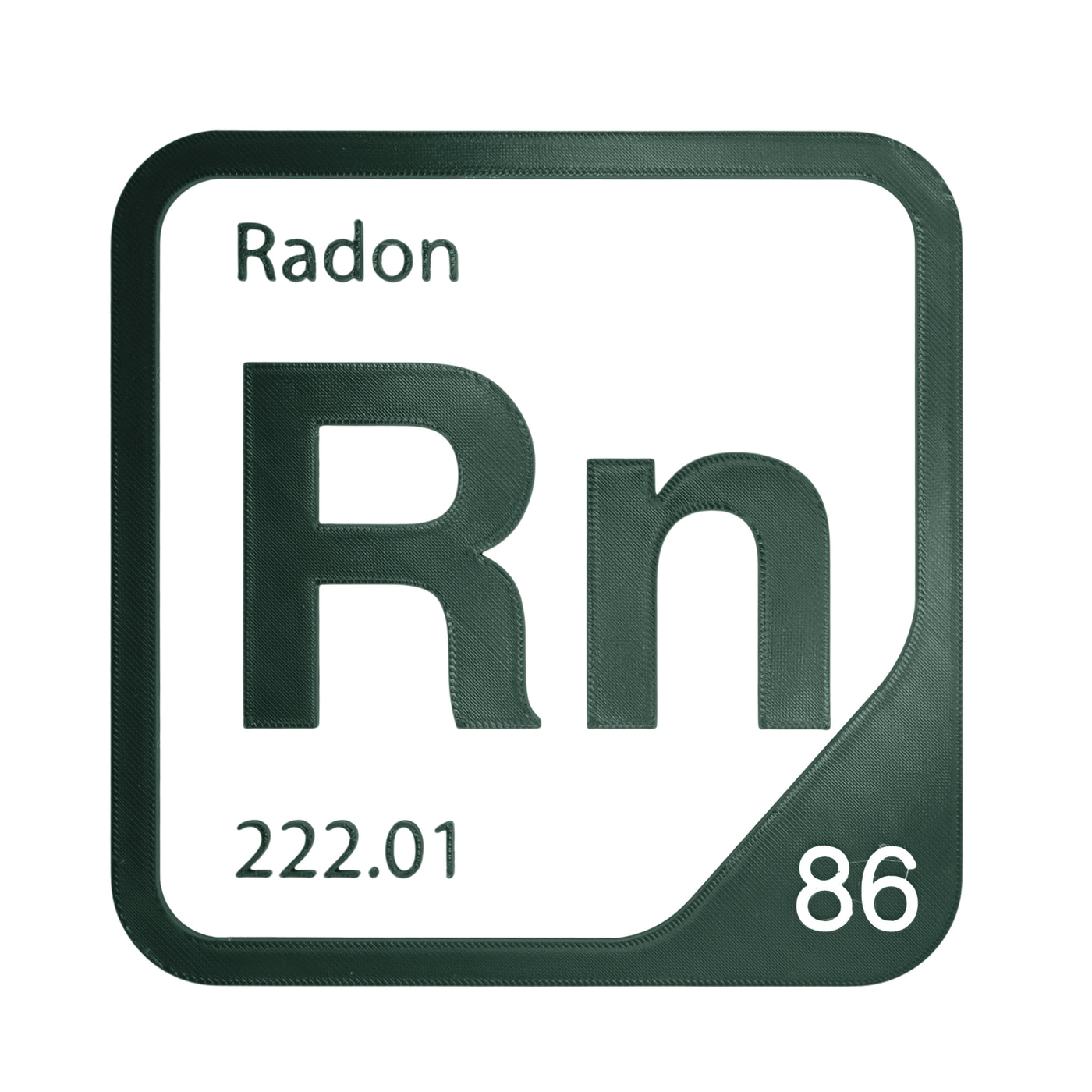 Radon periodic table Elemental Tile in Forest Green