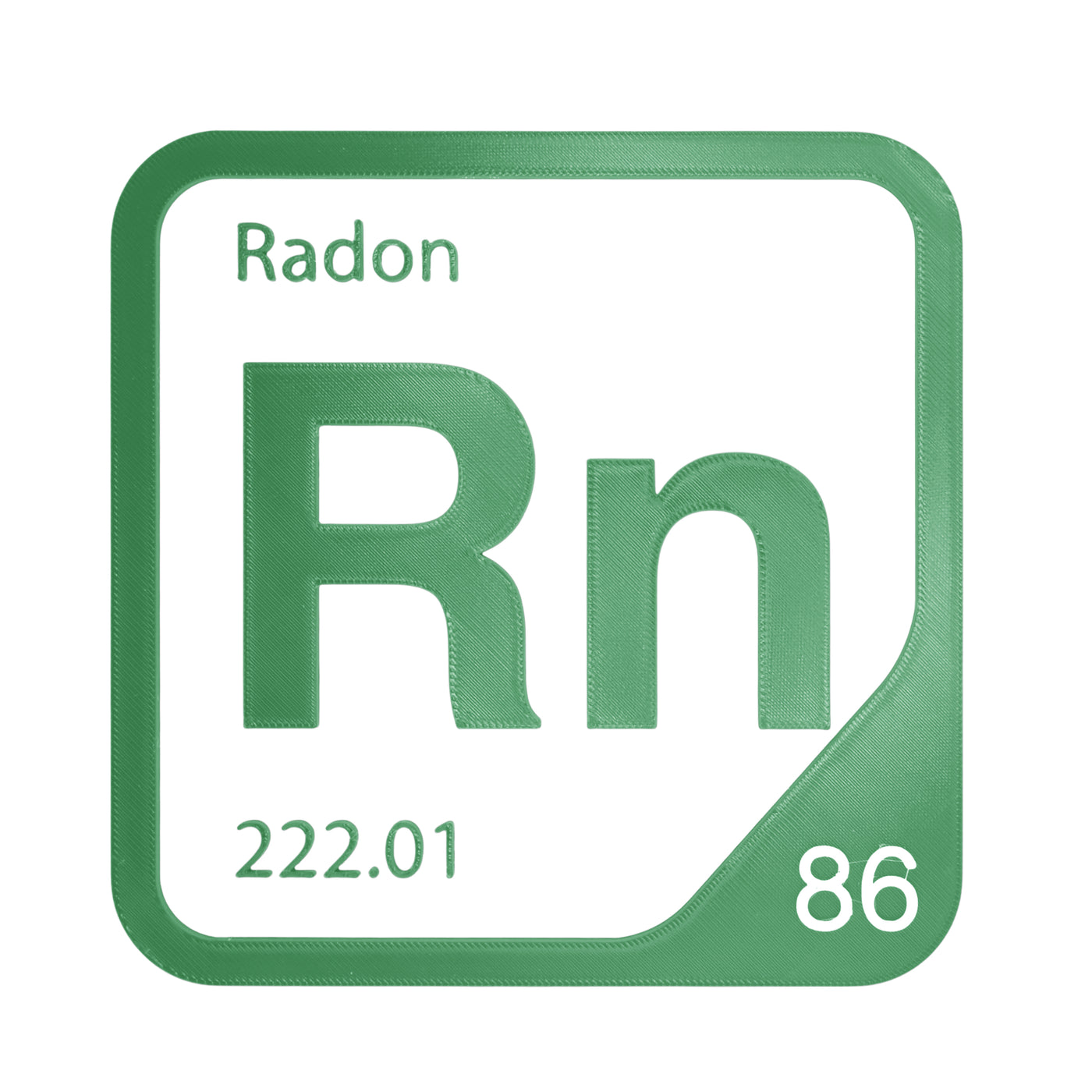 Radon periodic table Elemental Tile in Green