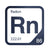 Radon periodic table Elemental Tile in Navy Blue