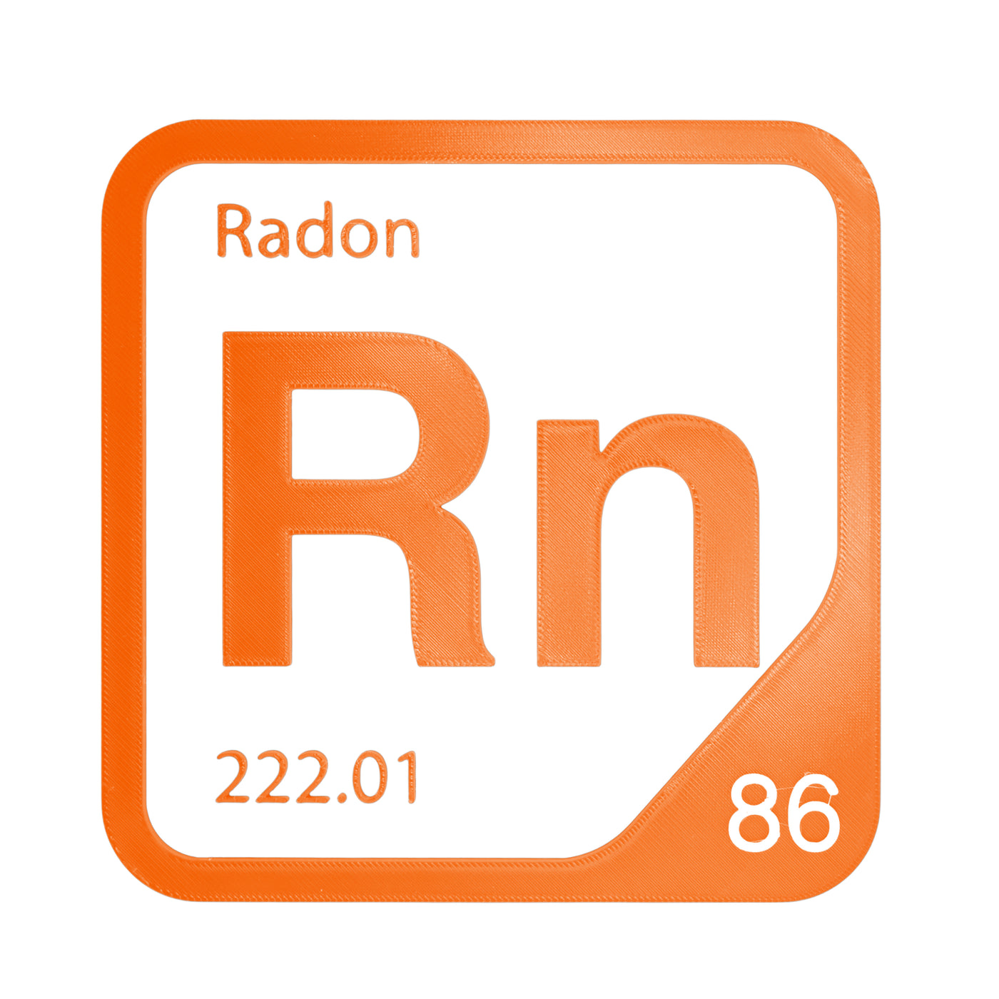 Radon periodic table Elemental Tile in Orange