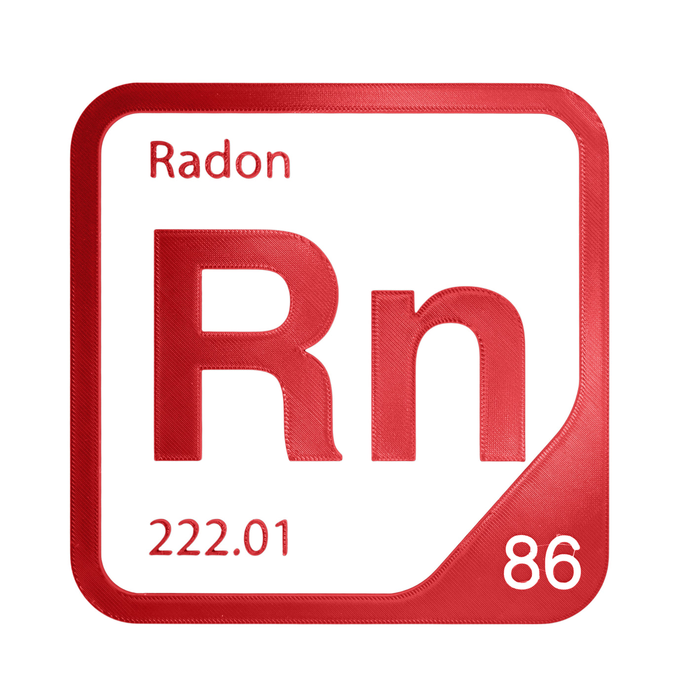 Radon periodic table Elemental Tile in Red