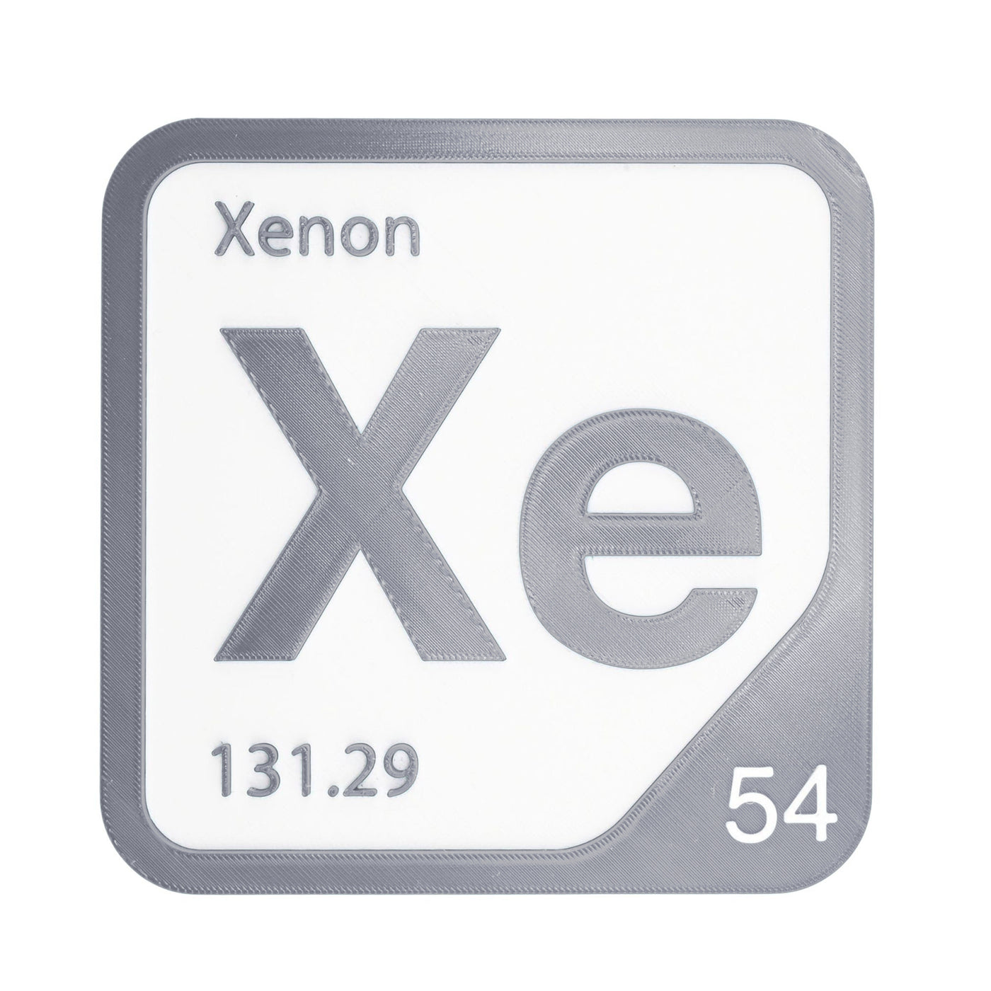 Xenon periodic table Elemental Tile in Gray