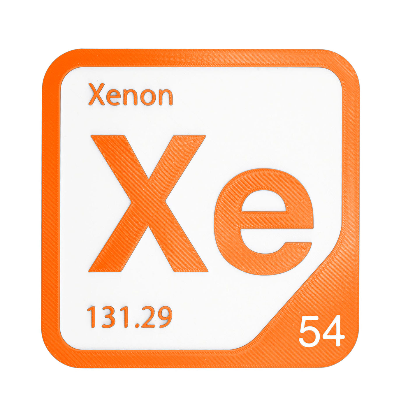 Xenon periodic table Elemental Tile in Orange