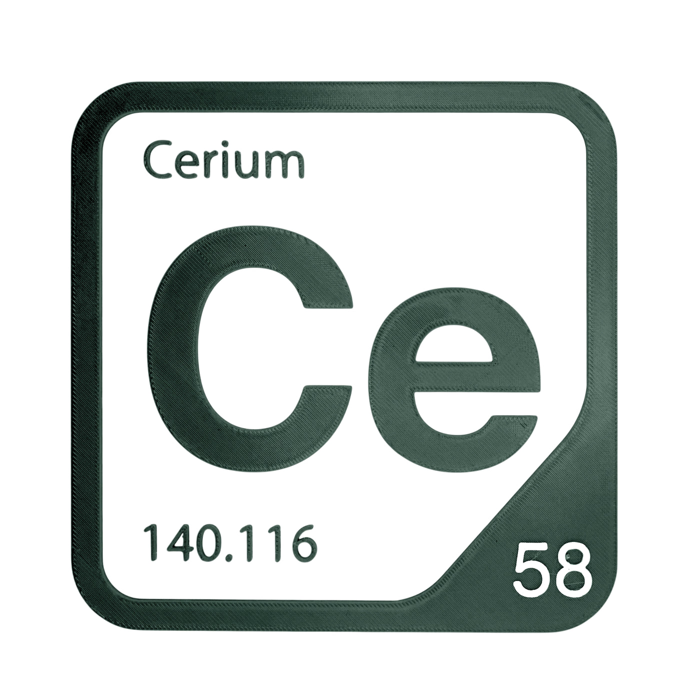 Cerium periodic table Elemental Tile in Forest Green