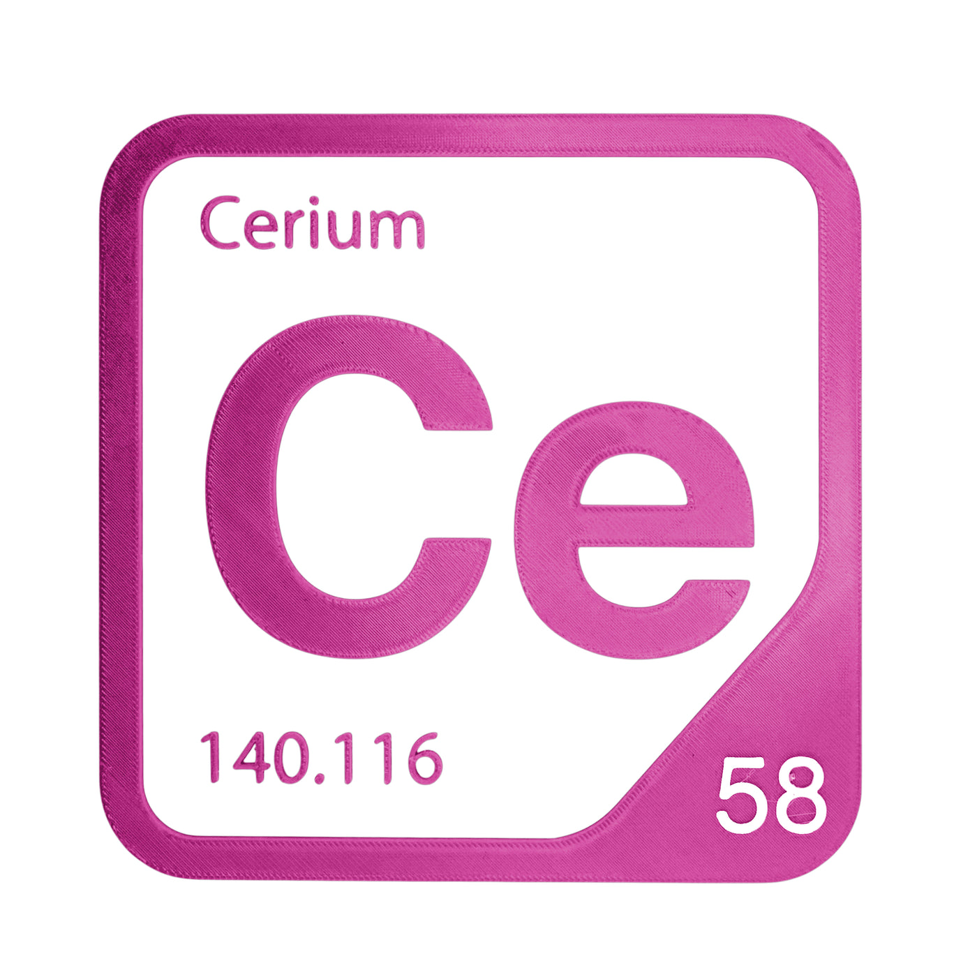 Cerium periodic table Elemental Tile in Magenta