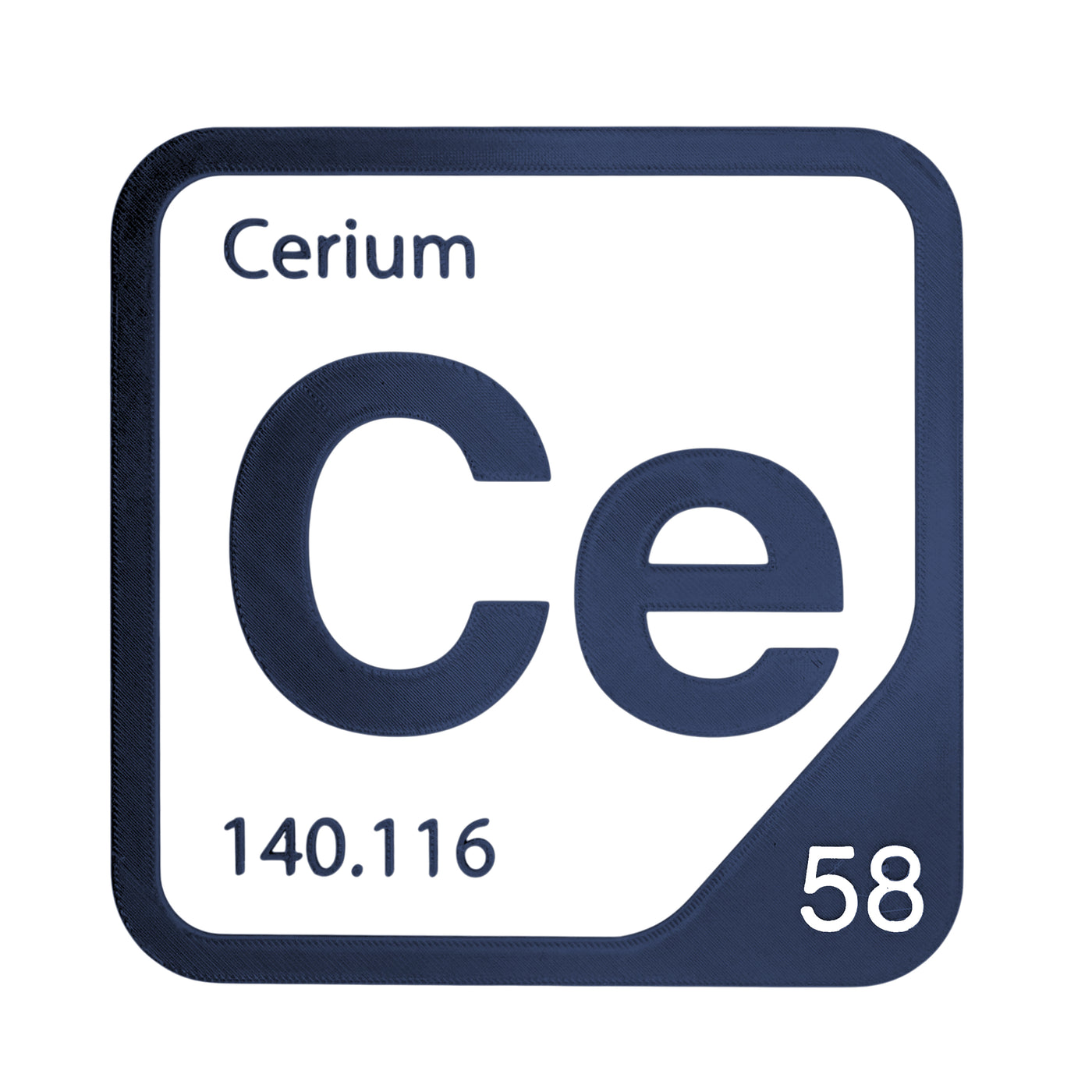 Cerium periodic table Elemental Tile in Navy Blue