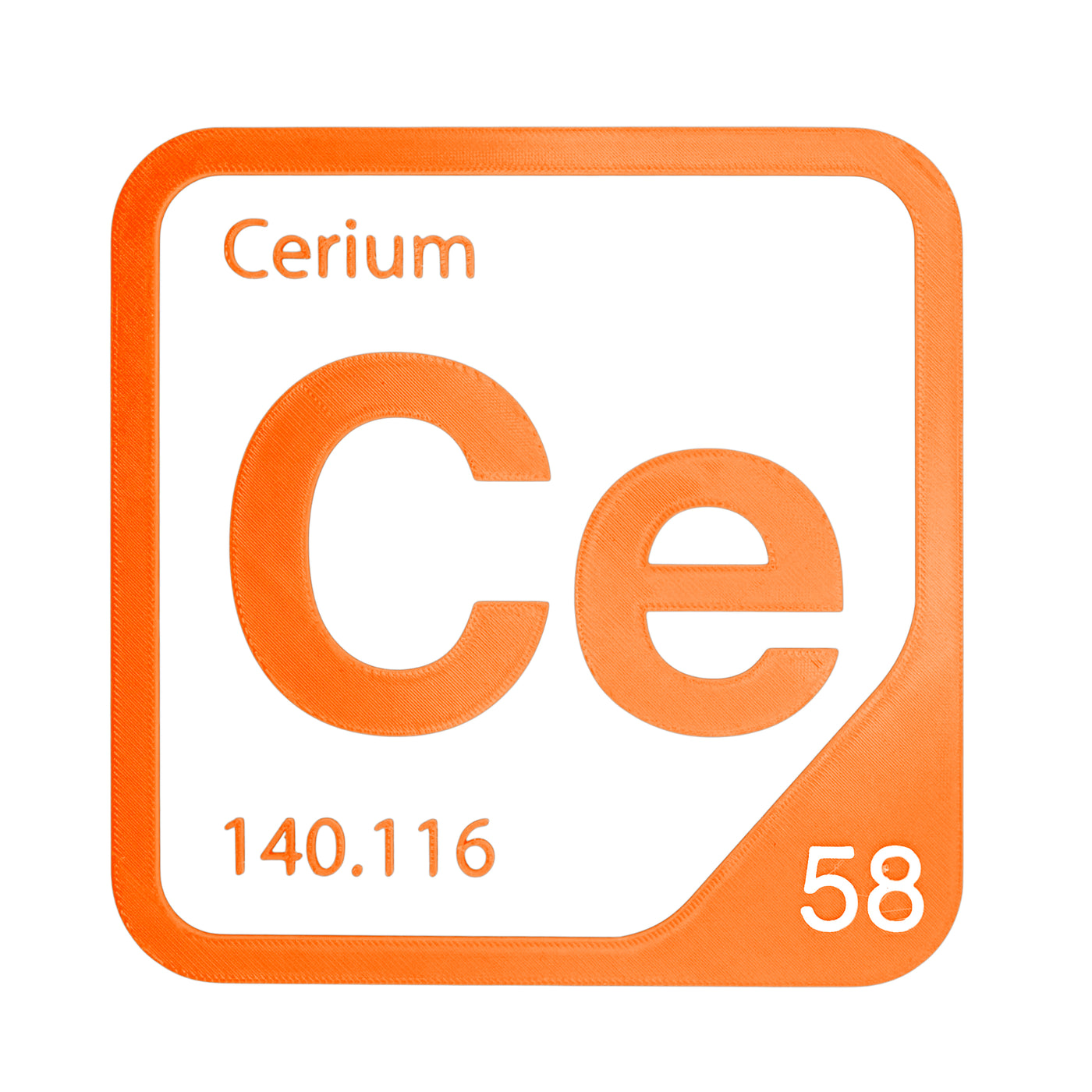 Cerium periodic table Elemental Tile in Orange