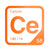 Cerium periodic table Elemental Tile in Orange
