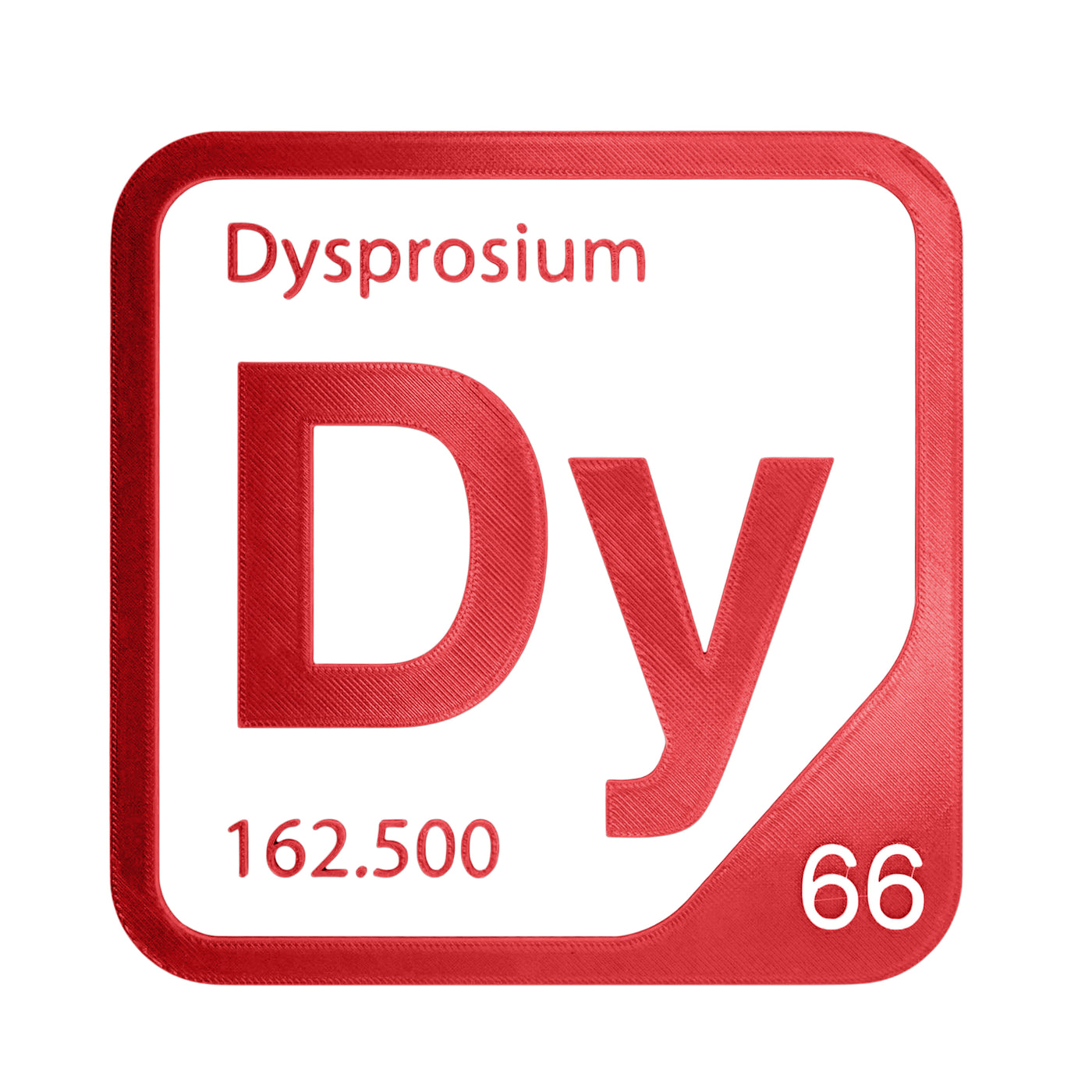 Dysprosium periodic table Elemental Tile in Red