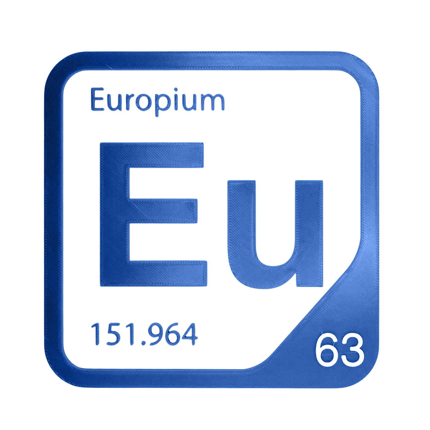 Europium periodic table Elemental Tile in Blue