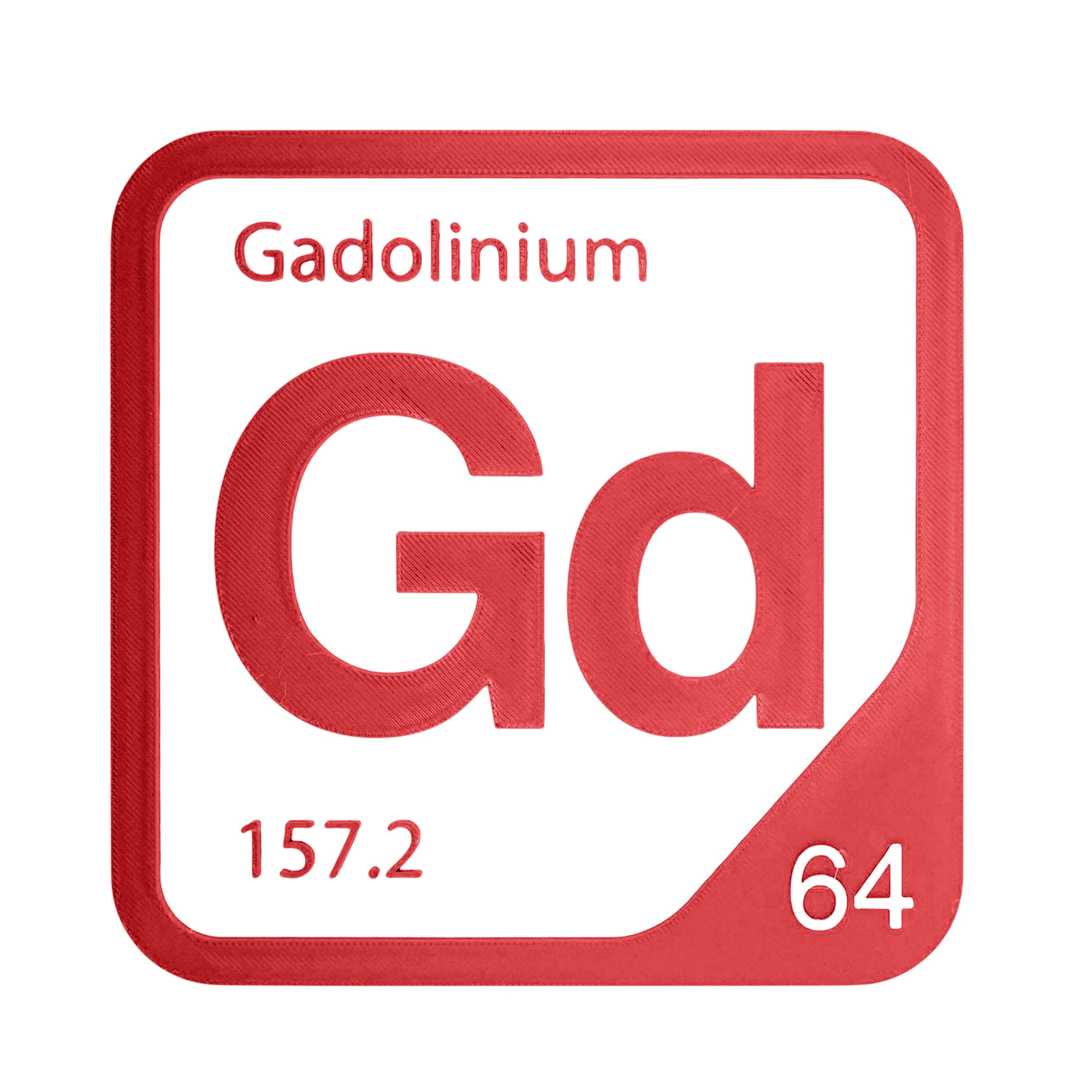 Gadolinium periodic table Elemental Tile in Red