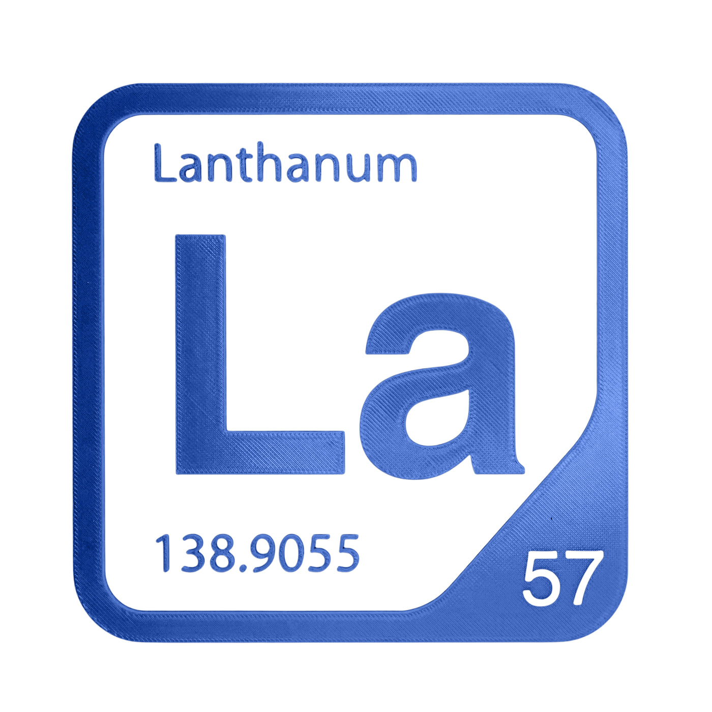 Lanthanum periodic table Elemental Tile in Blue