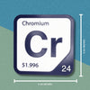 CHROMIUM Periodic Table Tile – Educational Wall Art for Science Lovers, 5.6 x 5.6 Inches