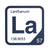 Lanthanum periodic table Elemental Tile in Navy Blue
