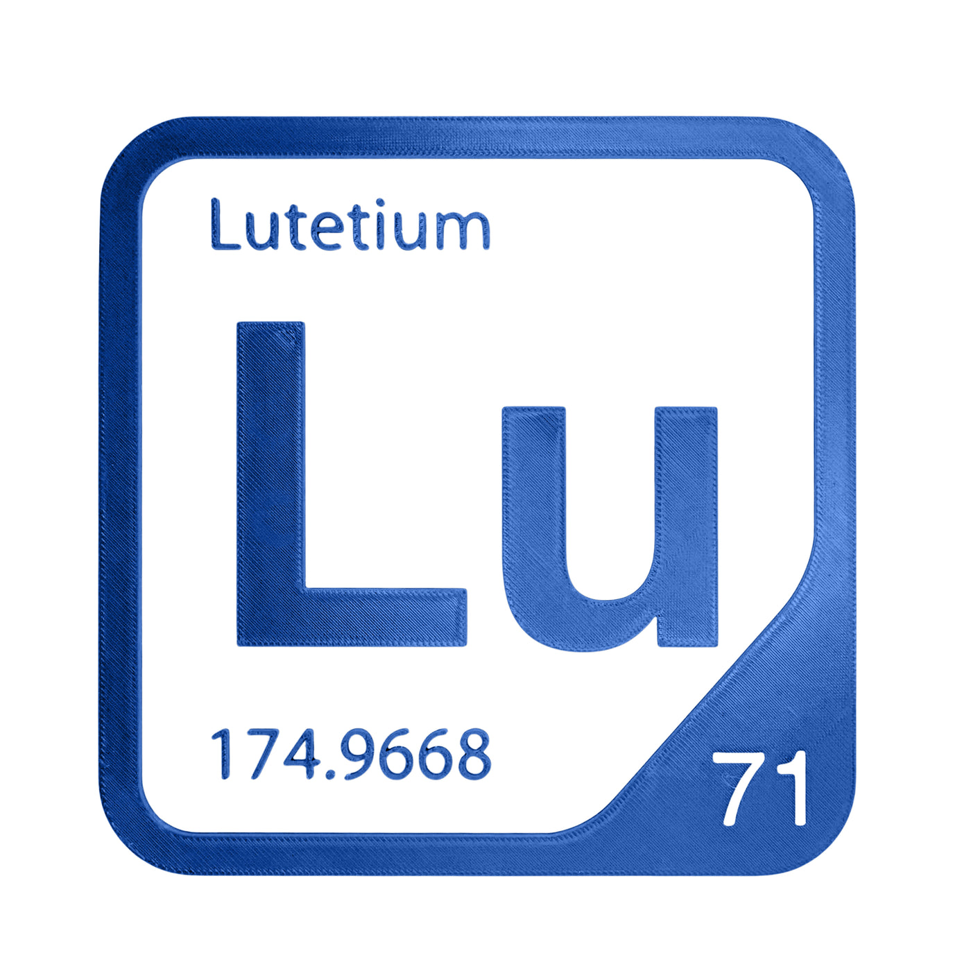 Lutetium periodic table Elemental Tile in Blue