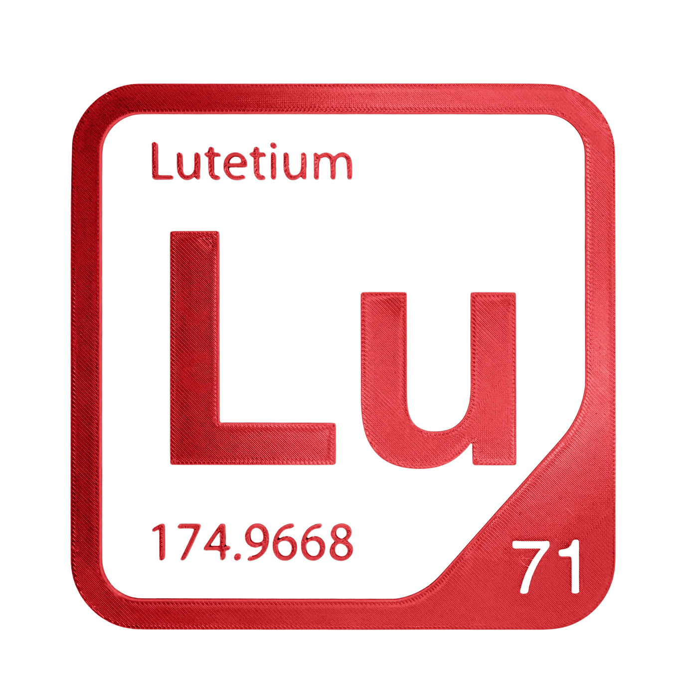 Lutetium periodic table Elemental Tile in Red