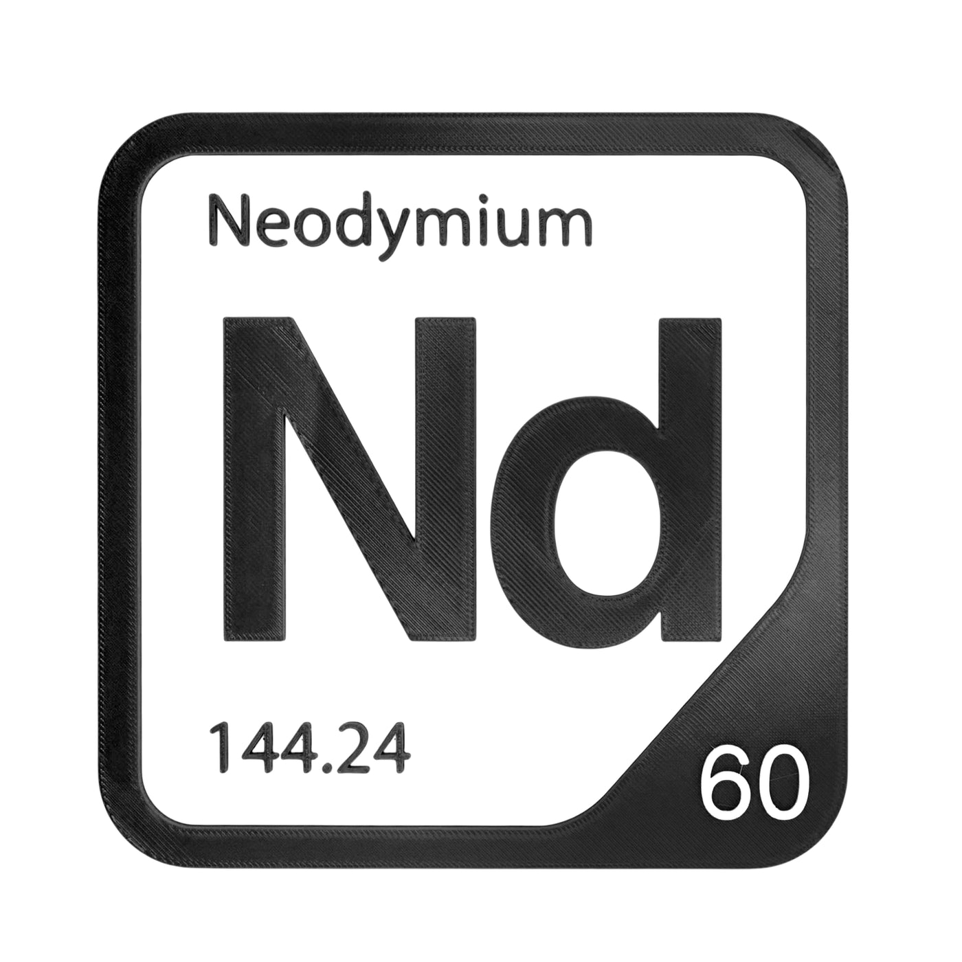 Neodymium periodic table Elemental Tile in Black