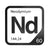 Neodymium periodic table Elemental Tile in Black
