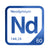 Neodymium periodic table Elemental Tile in Blue
